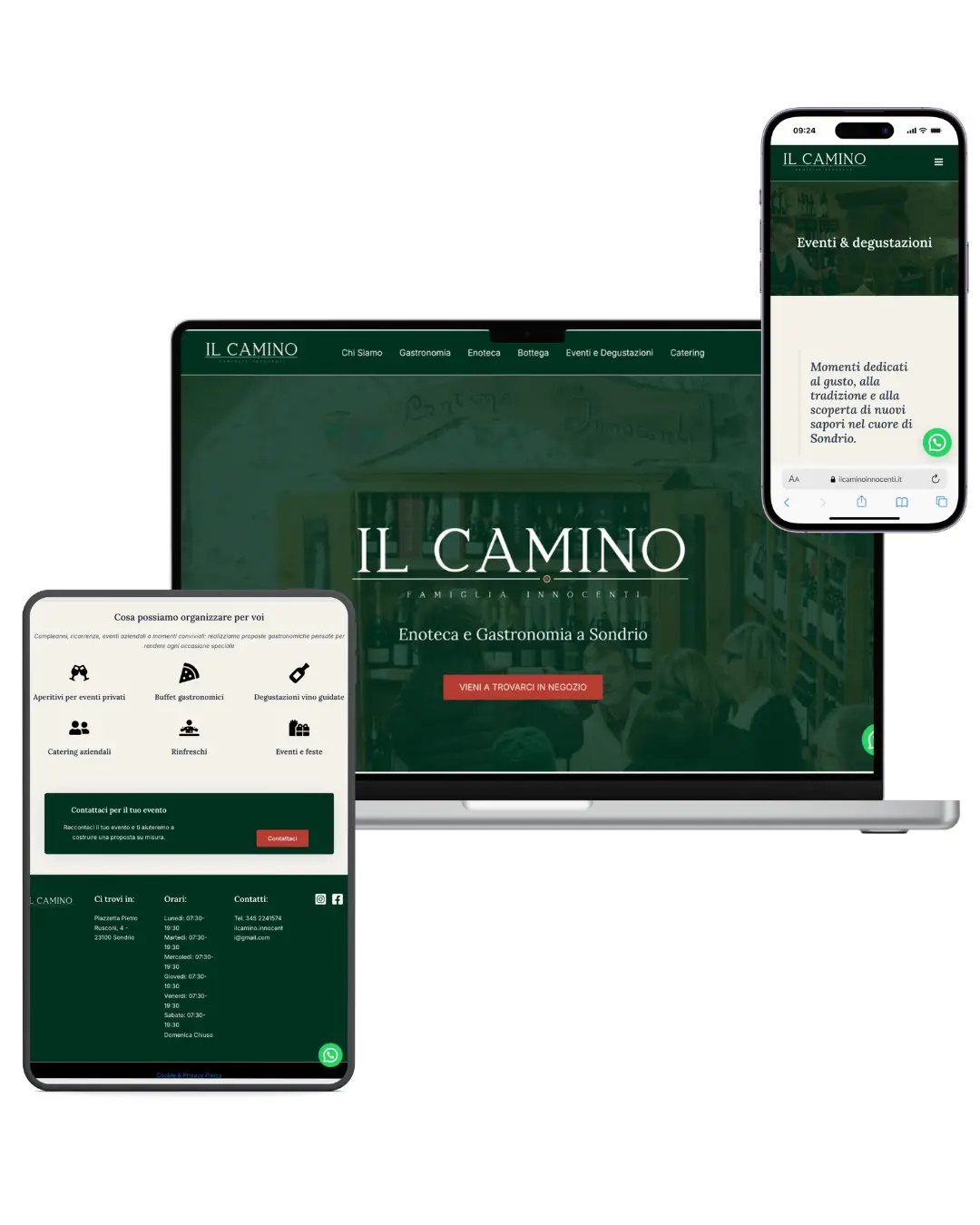 Mockup Sito Web Il Camino Innocenti su Desktop e Mobile